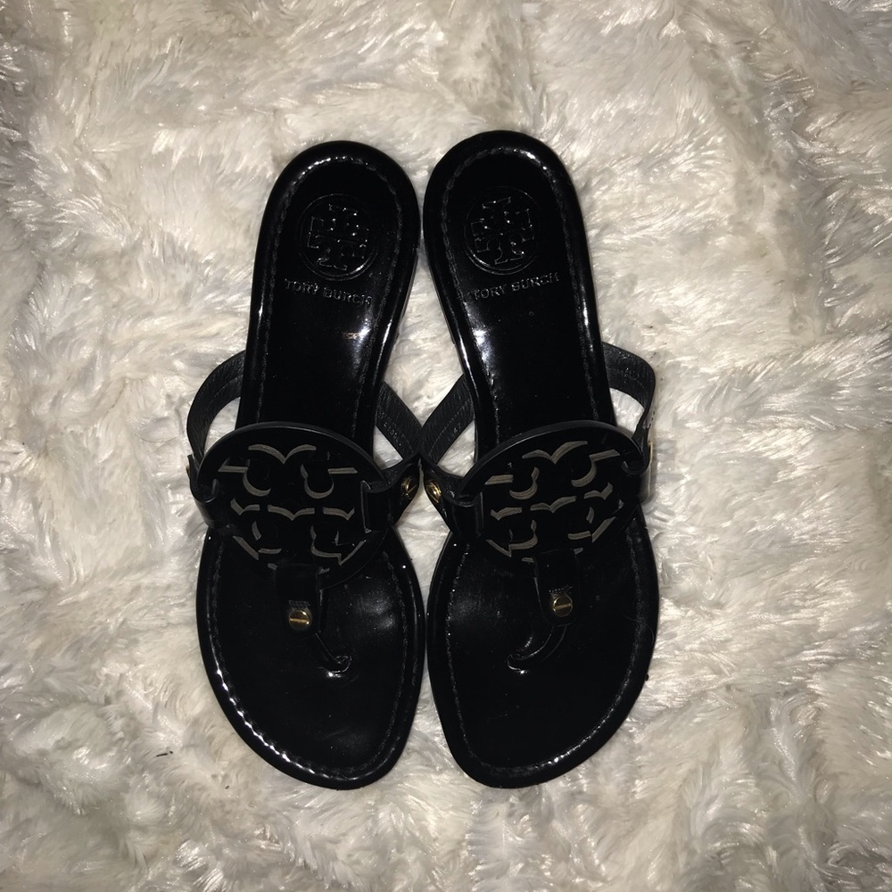 Tory Burch Miller Sandal, Patent Leather, Black